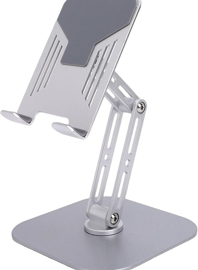 Silver Adjustable Foldable 360 Rotating Metal Tablet Stand Holder For Desk - Image 1